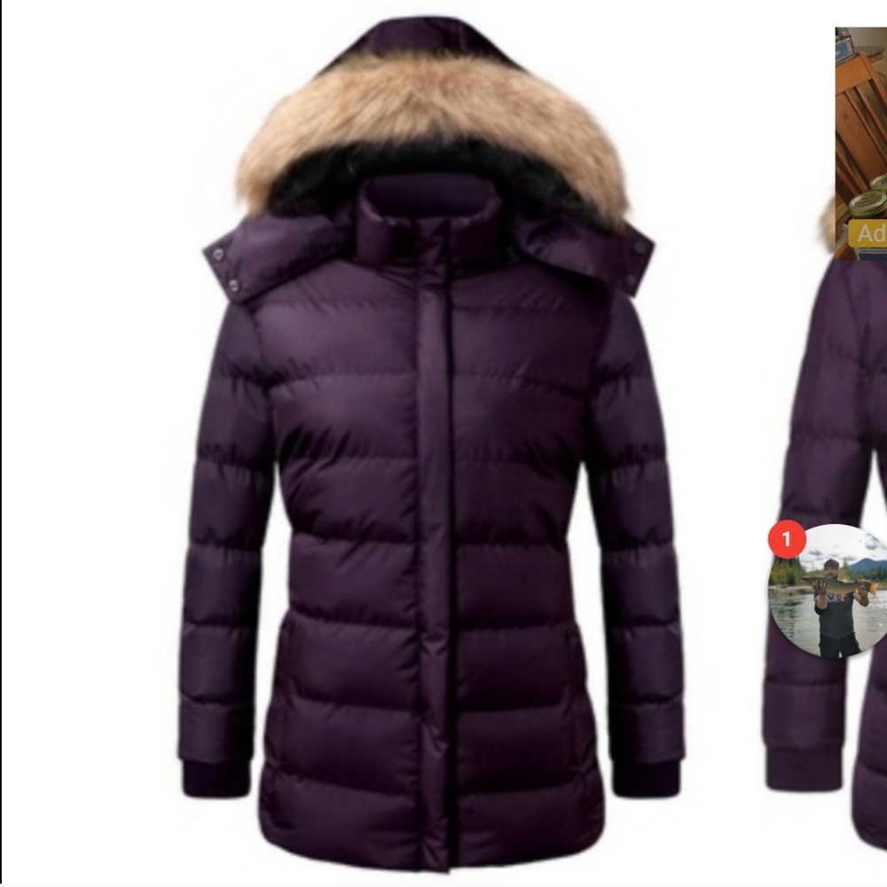 U2 Wear Me Out Water Resistant Puffer Coat Maroon Size XL